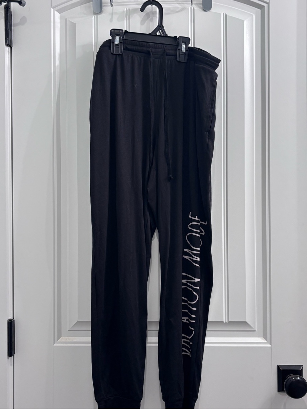 Rae Dunn Black Jogger Sweatpants with Side Script